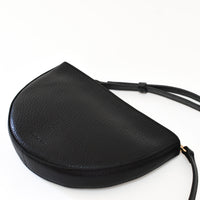 Half Moon Crossbody, Black Luxe Pebble
