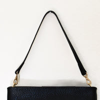 ADD-ON Mini Shoulder Strap, Black Luxe Pebble