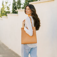 Simple Mag Tote Smooth, Natural Vachetta