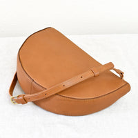 Half Moon Crossbody, Natural - "Cora"