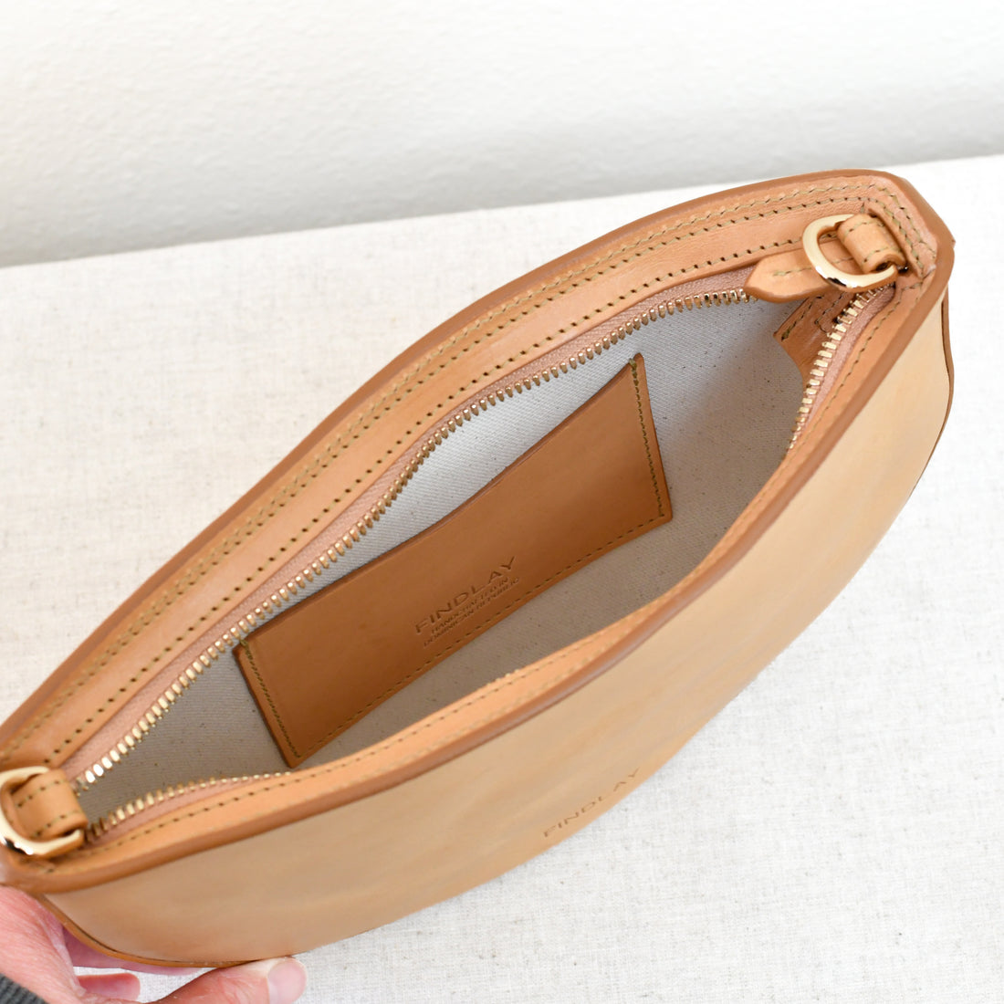 Half Moon Crossbody, Natural - "Jada"