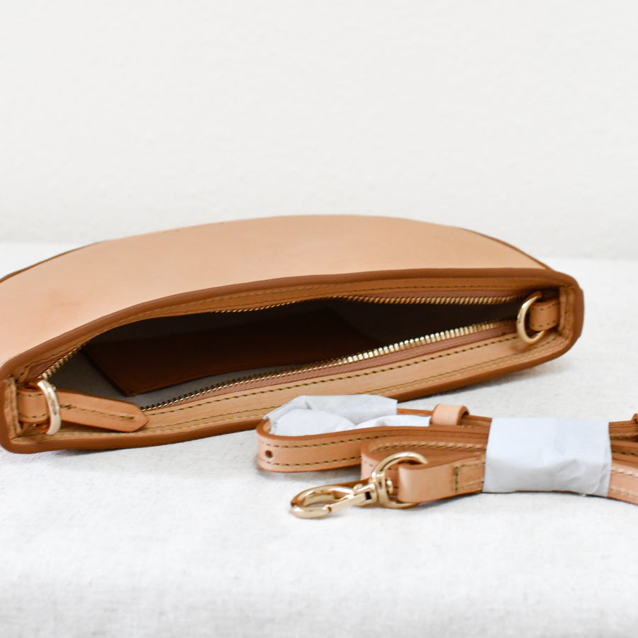 Half Moon Crossbody, Natural - "Remi"