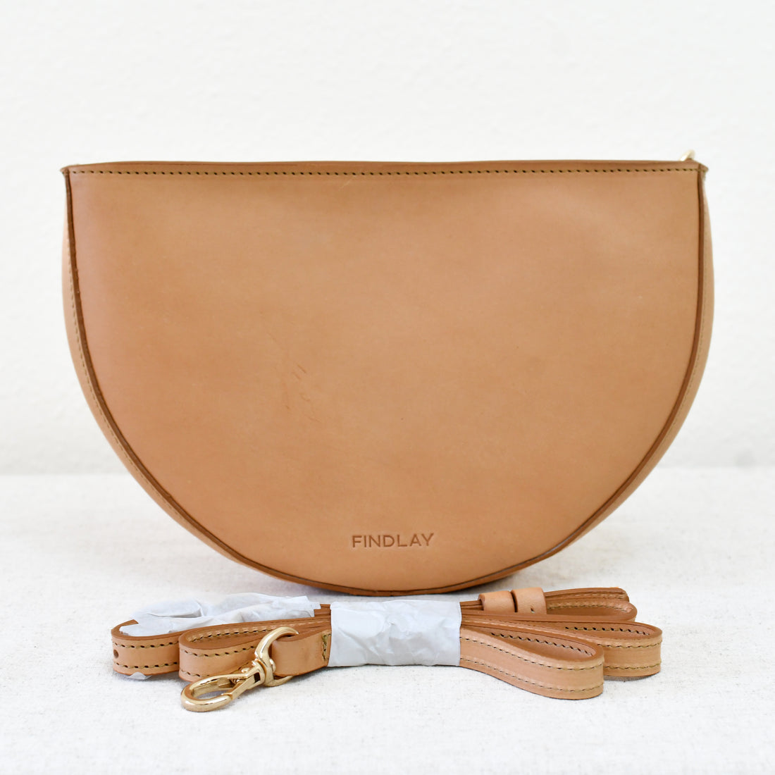 Half Moon Crossbody, Natural - "Mila"